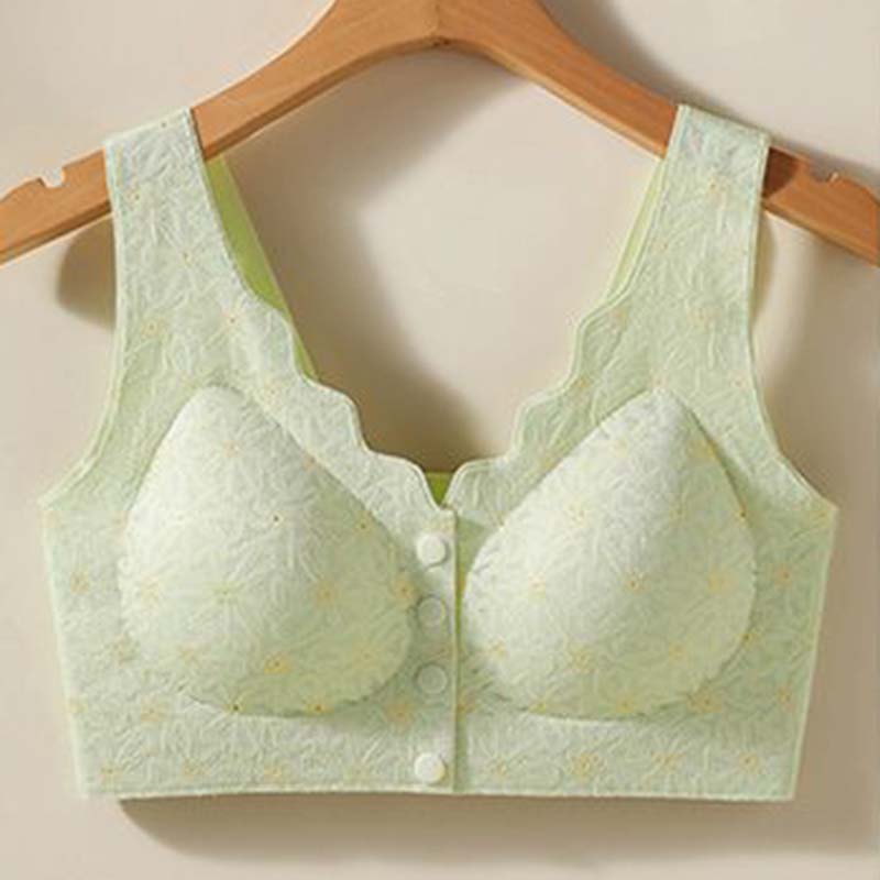 

Нижнее белье с открытой пряжкой спереди для женщин среднего и пожилого возраста, бюстгальтер нижнего типа, бюстгальтер большого размера 4XL светло-зеленый