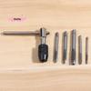 S-1 Set 3-6mm T-shaped Tap Wrench 5Pcs Hand Tap M3-M8 Tapping Screwdriver Wrench Thread Tapping Hand Tool Set