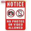 No Photos Allowed Sign Aluminum, Safety Warning Decor for Business Home Wall Halloween