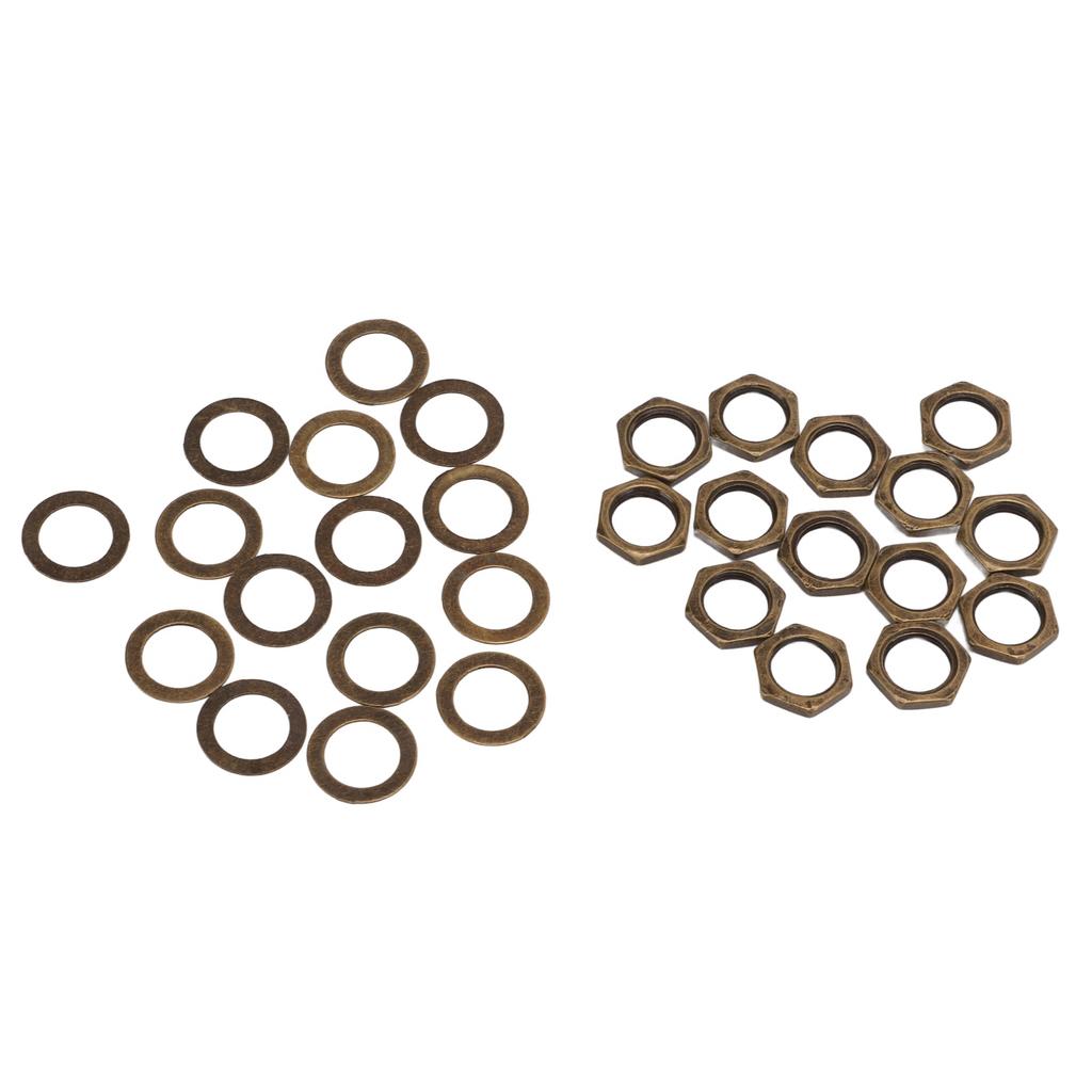 Nut Washer Kit Instrument Socket Connector Fasteners for Electric Guitar Bass M9 Female ThreadBronze