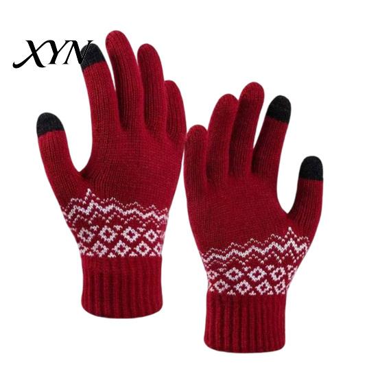 Comfortable Winter Hand Warmers for Office And Study Thermal Knit Gloves, Thickened Velvet Lining Elastic Ribbed Cuffs Cold Weather Windproof