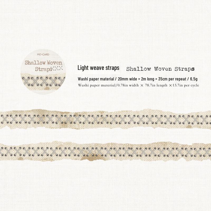 Jilv Mòmo Washi Tape: Retro Journal Tear-off Edge Sewing Scenery Stickers