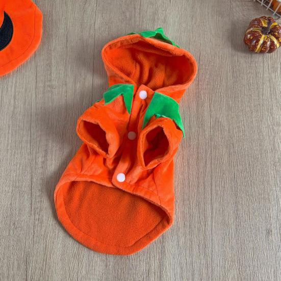 Winter Dog Coat, Warm Thick Vest for Small Medium Dogs, Leash Compatible Snowsuit, Cute Pumpkin Costume for Puppy