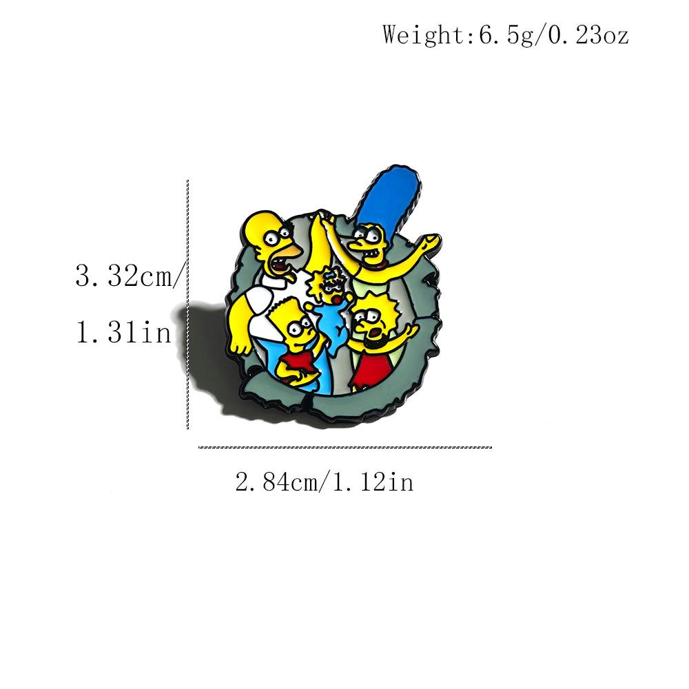 Classic The Simpsons Brooch: Maggie & Homer Cartoon Badge