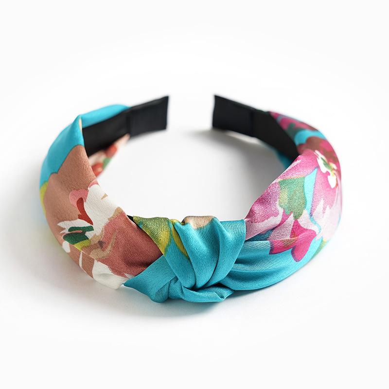 Chic Floral Printed Headband for Women Polka Dot Hairband Fashion Hair Accessory for Girls Daily Use