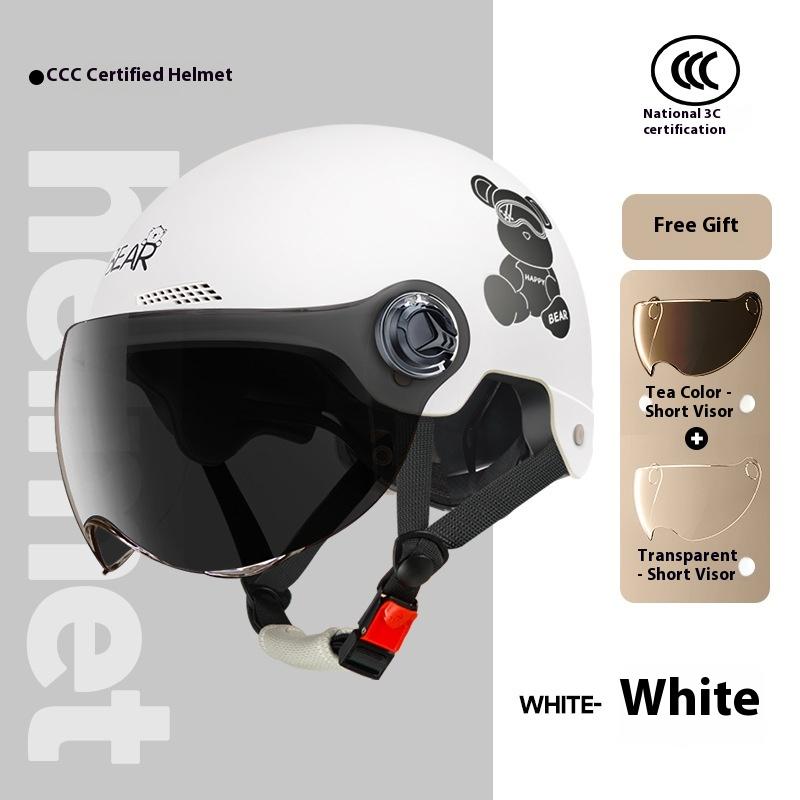 Electric Vehicle, Motorcycle, Women's Summer Battery Car, Half Helmet, Men's Four-season Universal Safety Helmet