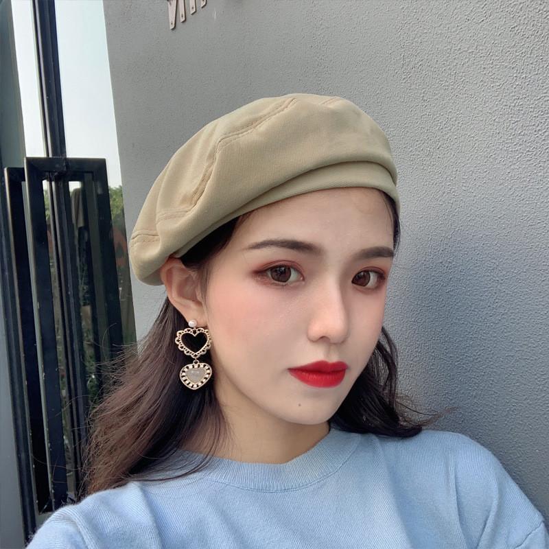 Chic Summer Black Beret For Women Lightweight Vintage Korean Fashion