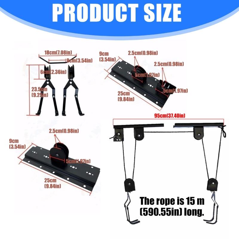Space Saving Overhead Bike Storage Hook Heavy Duty Metal Ceiling Mount For Road Mountain Bike
