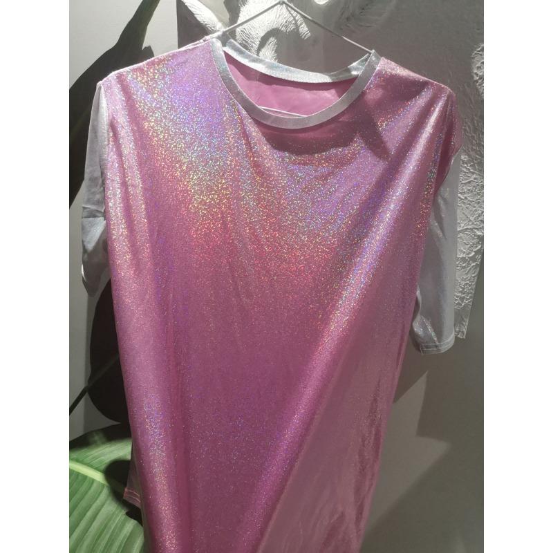 Loose Shirt Women's Sparkle Reflective Short Sleeves