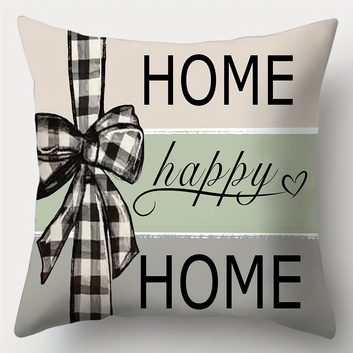 

Plant flower bow print pillowcase living room sofa chair cushion cover home room decoration polyester material 16x16in 40x40cm