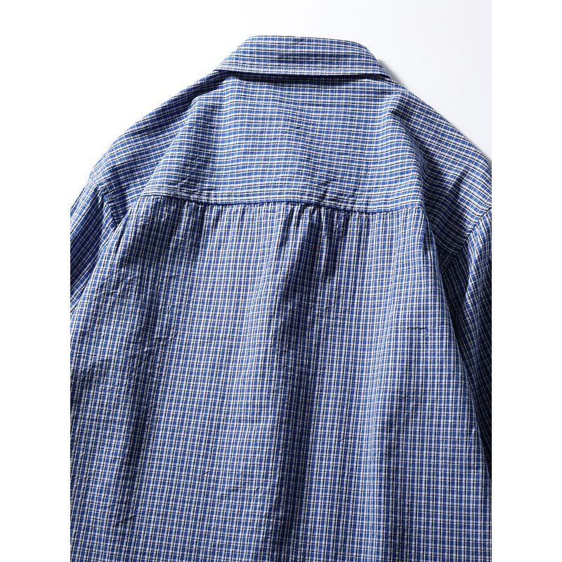 Japan Fashion Retro Small Plaid Cotton Shirts Men's Long Sleeve Spring and Autumn Outerwear Foreign Trade Men's Casual All-matching Cotton Shirt