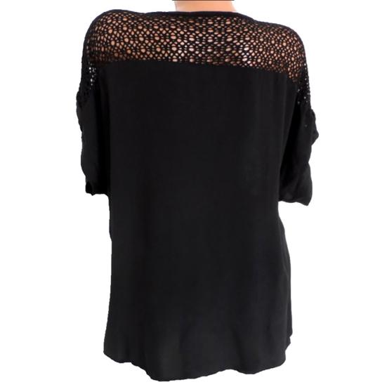 Fashion Women Hollow Out Lace Short Sleeve Blouse Top Summer Casual T-Shirt