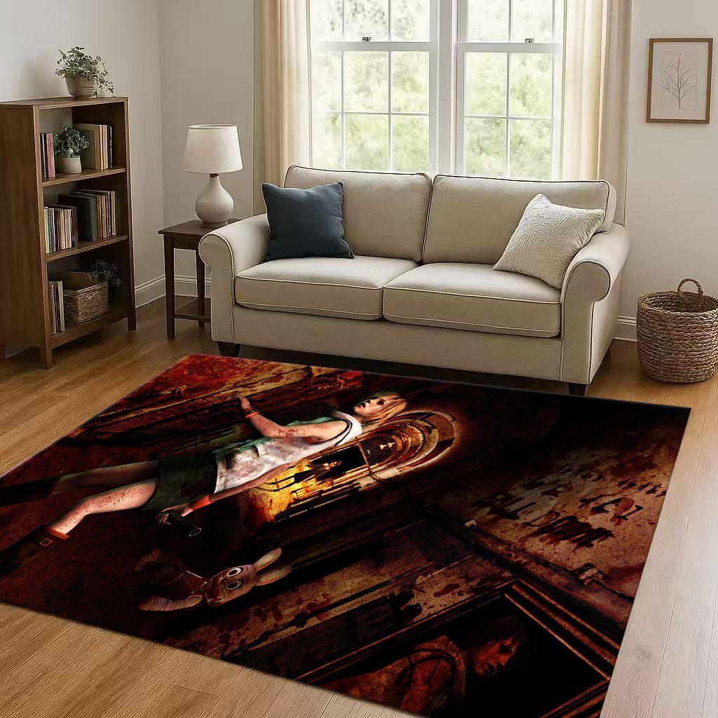 Retro Game Silent Hill Pyramid Head Horror Movie Living Room Non-Slip Area Rug Carpet for Bedroom Playroom Sofa,Home Doormat