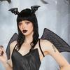 Halloween Wing Bats Wing with Headwear Set Vampires Costume Wing Bats Ears Headband Black Wing for Fancy Dress Parties