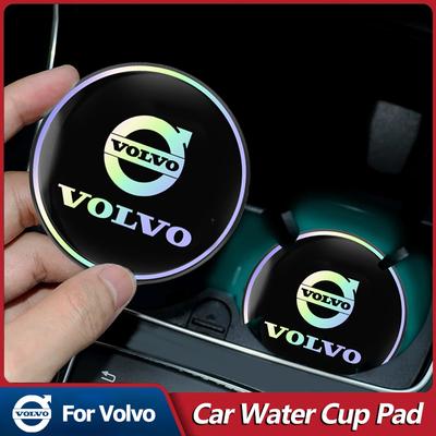2Pcs Car Emblem Water Cup Pad Color Insulated Coasters Mat For EX30 XC60 XC40 V60 V40 XC90 XC70 V50 S60 V70 S90 Olestar T6