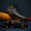 New High-top Student Football Shoes, Fly-woven Socks, Artificial Flat AG Nail Leather Foot Training Shoes for Men and Women