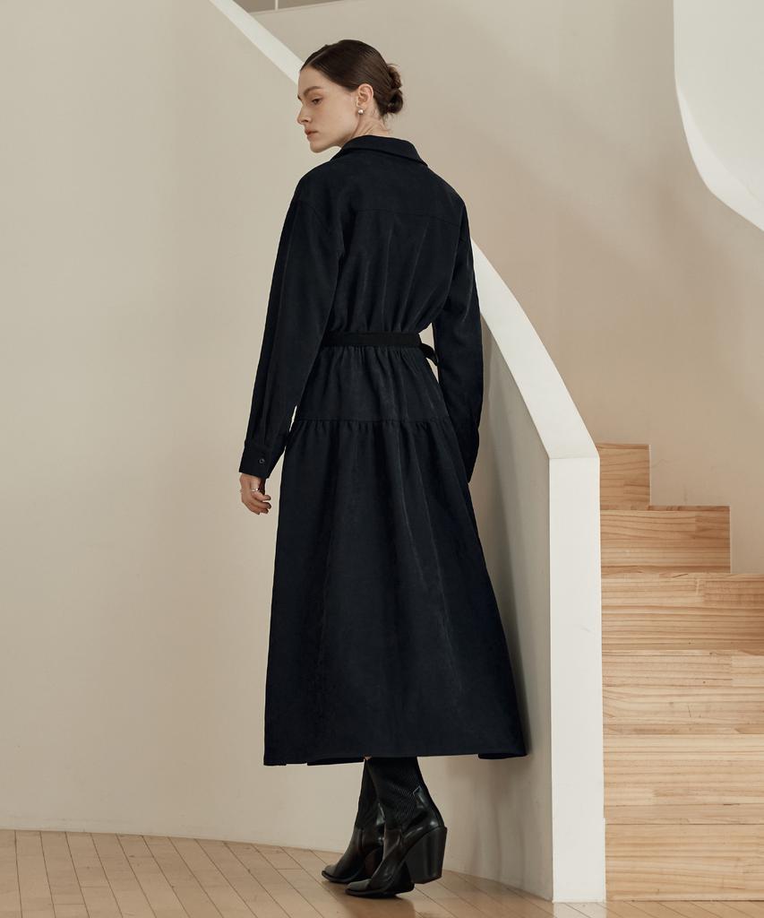 ZEROSTREET Lezero Corduroy Shirt Dress / Navy
