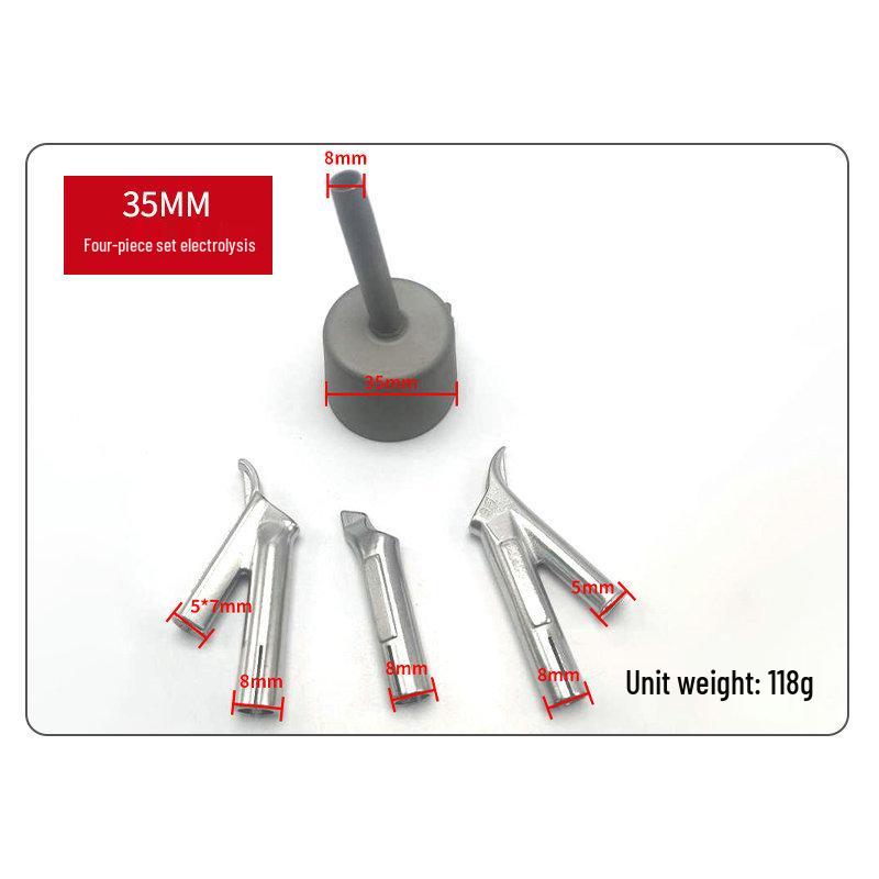 Čtyřdílná sada svařovacích trysek z PVC: Tvaru Y, Trojúhelníkový, Multispec, Nerezová ocel 304 pro horkovzdušnou pistoli