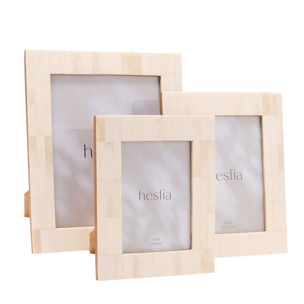Hestia Wide Border White Bone Photo Frame 8 x 10