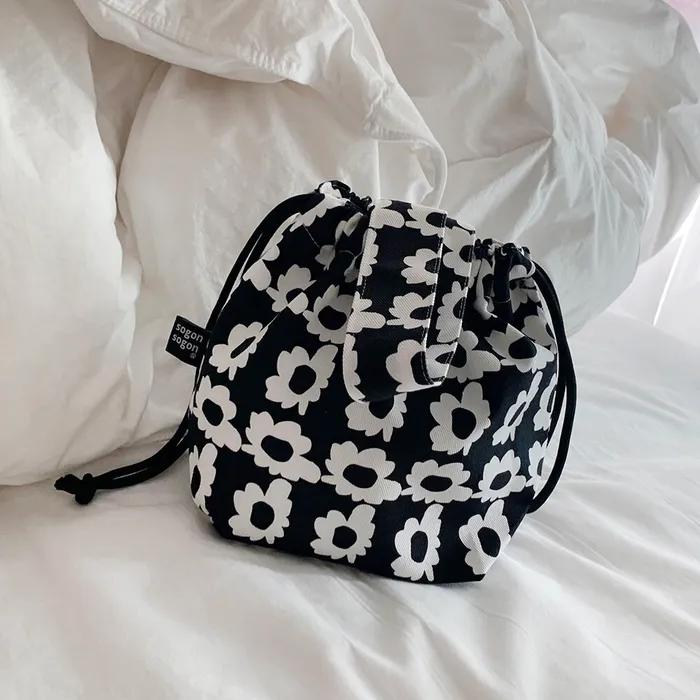 Bloom Black String Bag