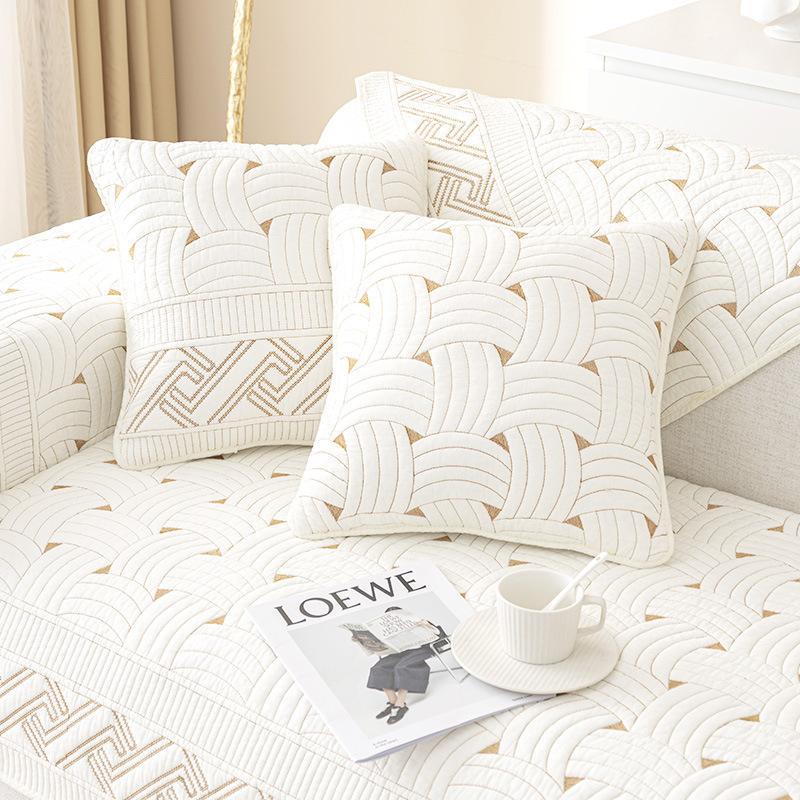 Sofakissen für alle Jahreszeiten, rutschfestes Ledersitzkissen aus Stoff, rutschfester, moderner, einfacher Sofabezug, Stoffhandtuch