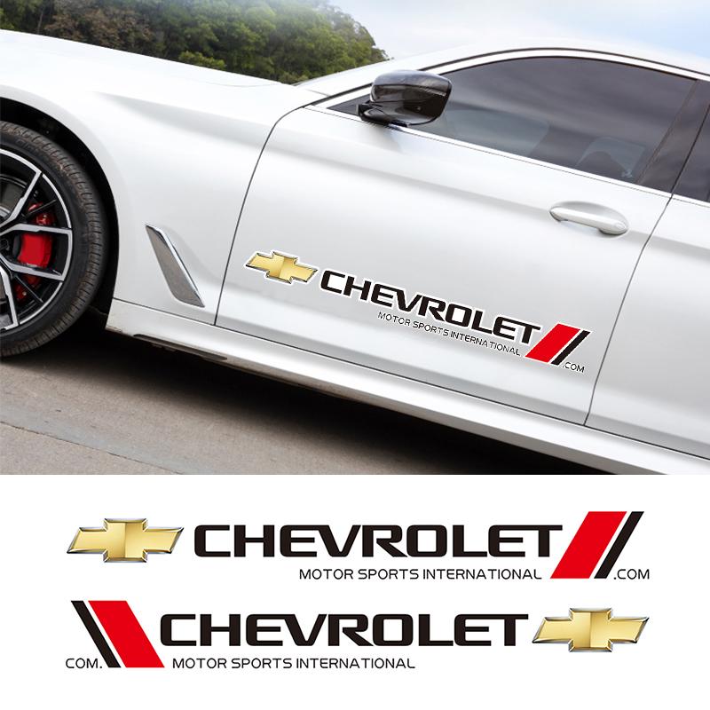 2 Pezzi Adesivo Laterale Portiera Auto Decorazioni Styling Carrozzeria Decalcomanie Per Chevrolet Cruze Spark Captiva Suburban Camaro Malibu Colorado