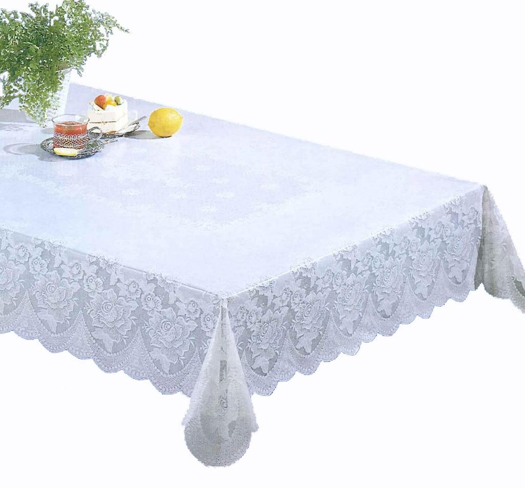 Tablecloth Made In Japan Vinyl Rectangle Water Repellent Waterproof White Stylish Rose Lace Dirt Easy To Wipe M 120 X 150 Cm