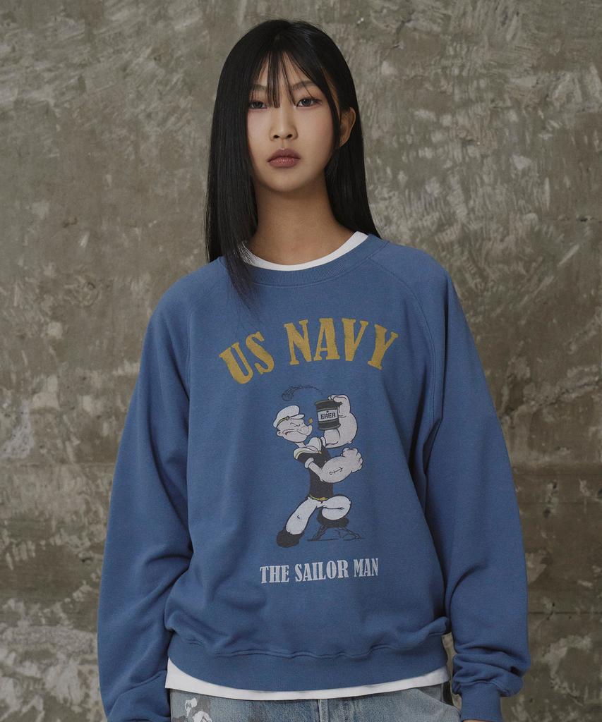 ERER Popeye Raglan Sweatshirt Blue