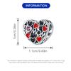 Beads Copper Charms Original Red Heart Hollow Design Beads Fit Bracelet Jewelry Diy Women Fine Gift Accessory