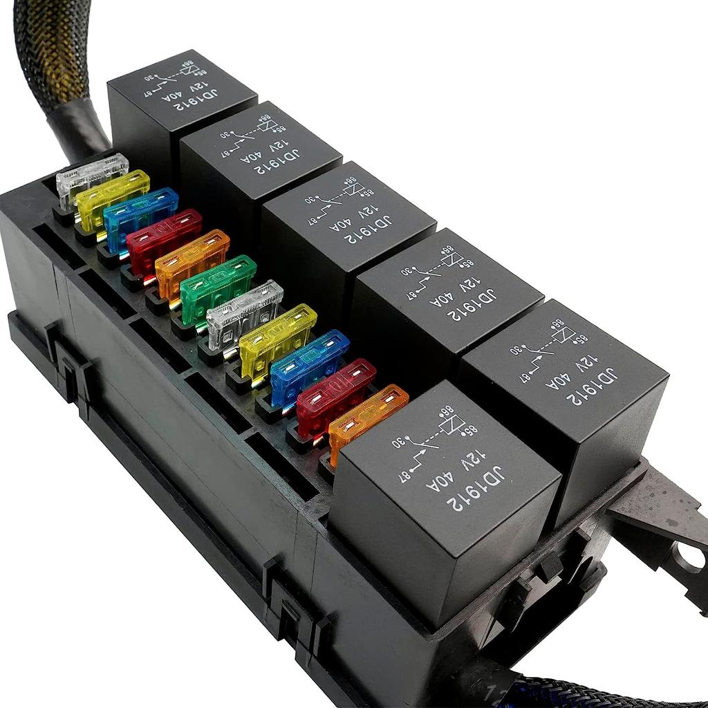 12V 24V 2 3 4 6 11Way Relay Box Fuse Relay Box with 4P 5P Relays 12V 24V Automotive Universal Fuse Panel For Automobiles Ships Relays 5
