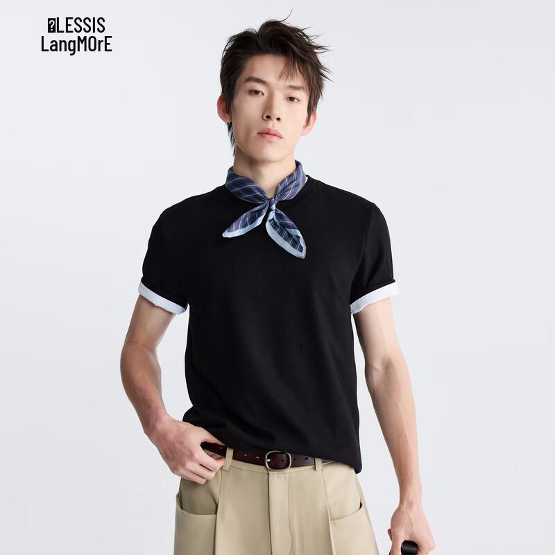 Lilanz Men s Silk Blend Three-Quarter Sleeve T-Shirt 190 чёрный