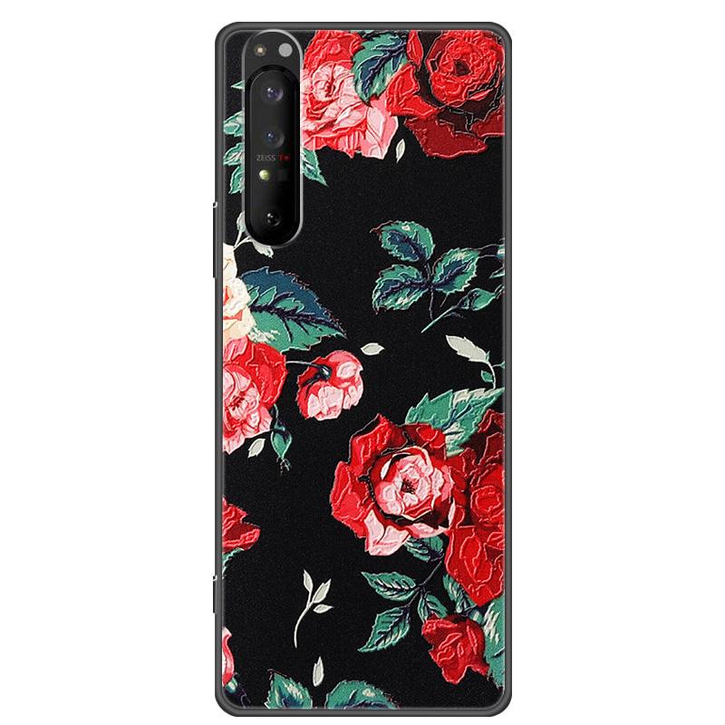 Retro 3D Case for Sony Xperia 1 5 10 II Relief EMBOSS Silicone Cover for Sony Xperia 1 5 10 III XZ4 XZ5 Bumper Shell