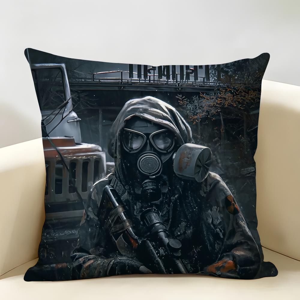SStalker Cool Game Cushion Cover Natural Linen Organic Fabric DoubleSided Printing Room Sofa Decor Pillow Case
