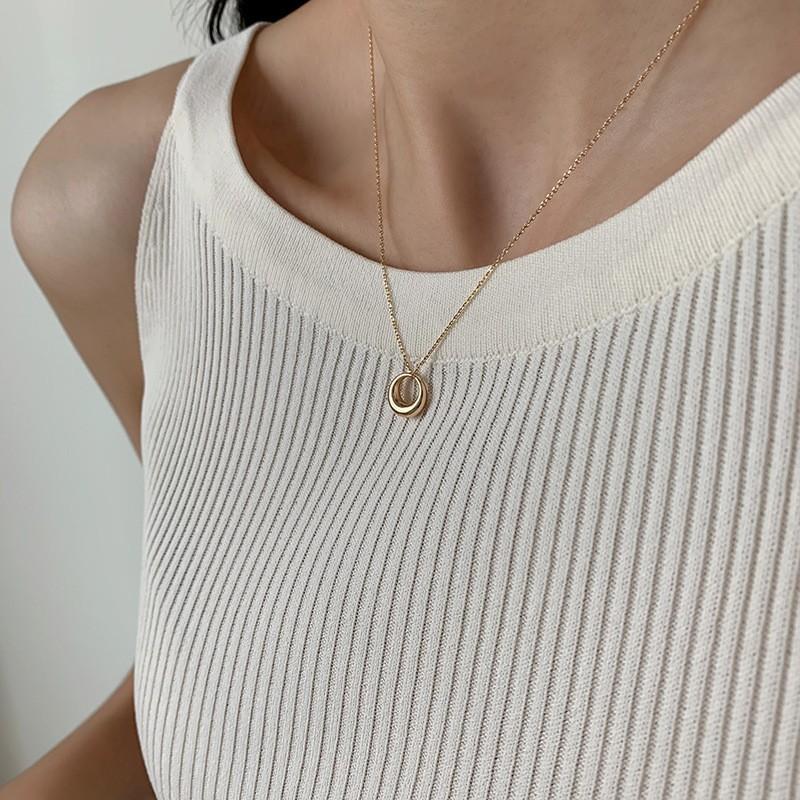 Wind Pearl Shell Summer Necklace Women'S Bow Does Not Fade Design Sense Collarbone Chain Jewelry