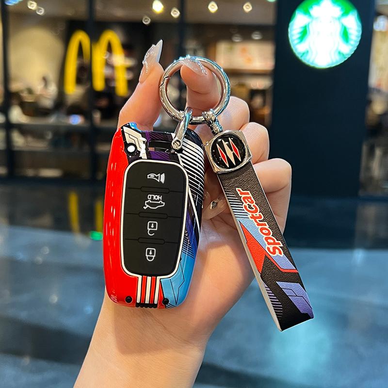 Interior Mouldings 3 4 Button Zinc Alloy Car Key Case Cover Fob For Hyundai IX35 Elantra Sonata 8 9 For Kia Sportage K5 K2 Soren