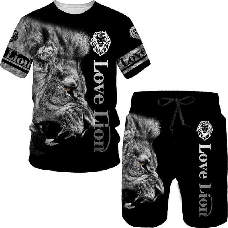 16 summer new fashion 1D lion print men's sportswear 1-piece wholesale