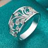 Ladies' Hollowed Out Zircon Ring, Engagement Ring Versatile Fashion Jewelry Holiday Gift