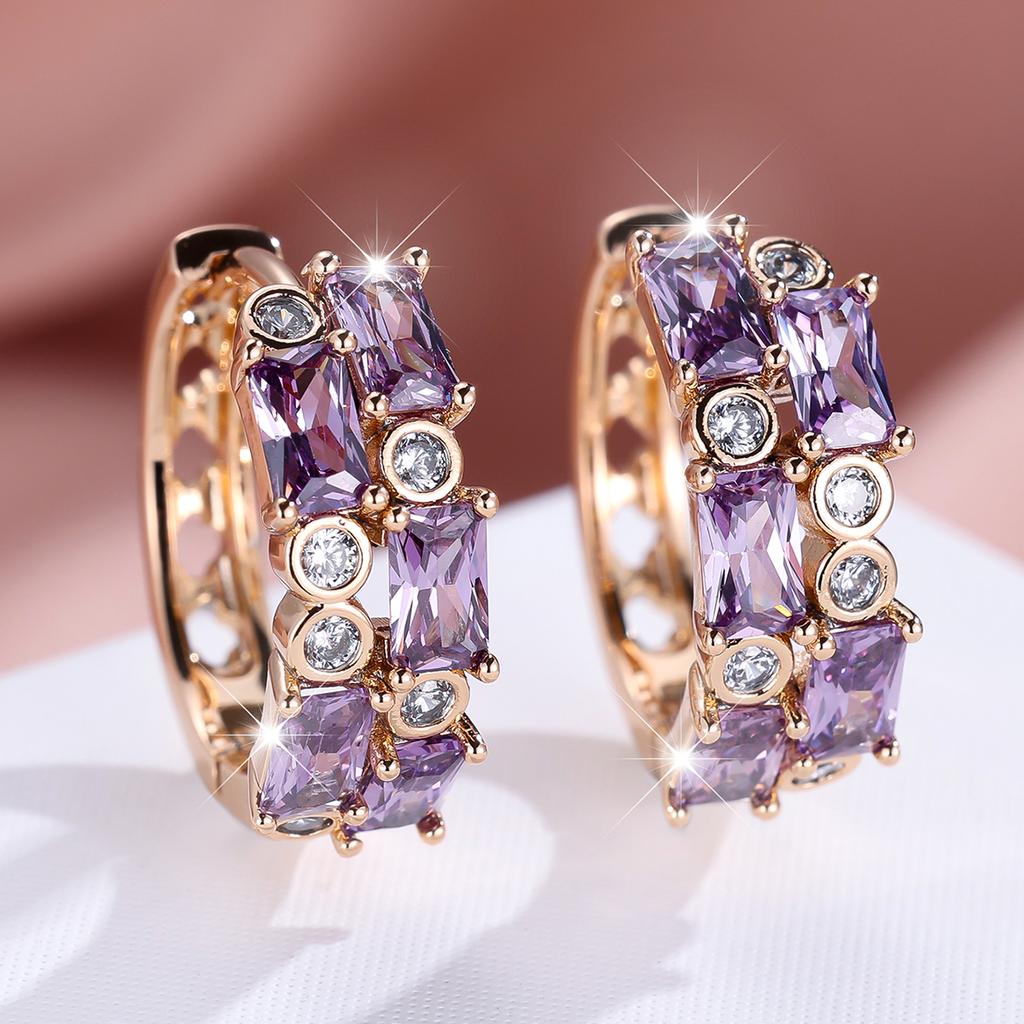 1 Paar goldene Farbe Rechteckschliff Weiß Schwarz Blau Lila Stein Tropfen Ohrringe Baumeln Haken Ohrringe Hochzeit Schmuck Geschenke