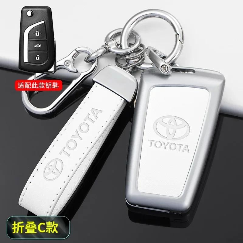 Toyota 2026 New Hub Caps Zinc Alloy Leather Car Key Cover Case Shell Bag Toyota Yaris Camry Corolla Prado R Car Sticker