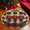 Nutcracker Christmas Round Carpet Circle Mat Christmas Rug Holiday Floor Decor Mat Christmas Carpet Family Christmas Home Decor