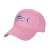 Fashion Cute Albacore Tuna Fish In Aegean Blue and White Curved Brim Baseball Cap Fashionistas Summer Cap