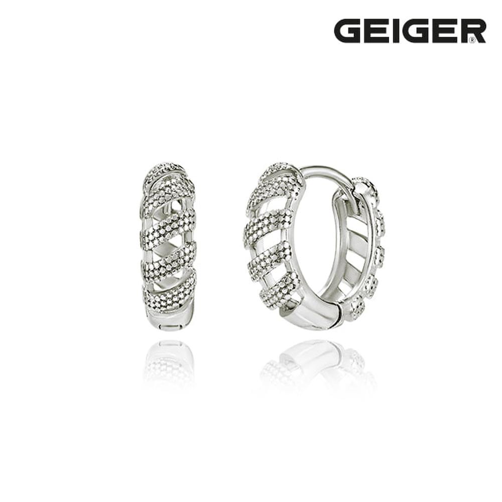 Moire One-Touch Silver Earrings Gisvee108