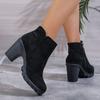 2024 Winter Women Boots Sexy Fashion Boots Pattern Chunky High Heels Women Boots  Female Round Toe Comfortable Shoes for Women