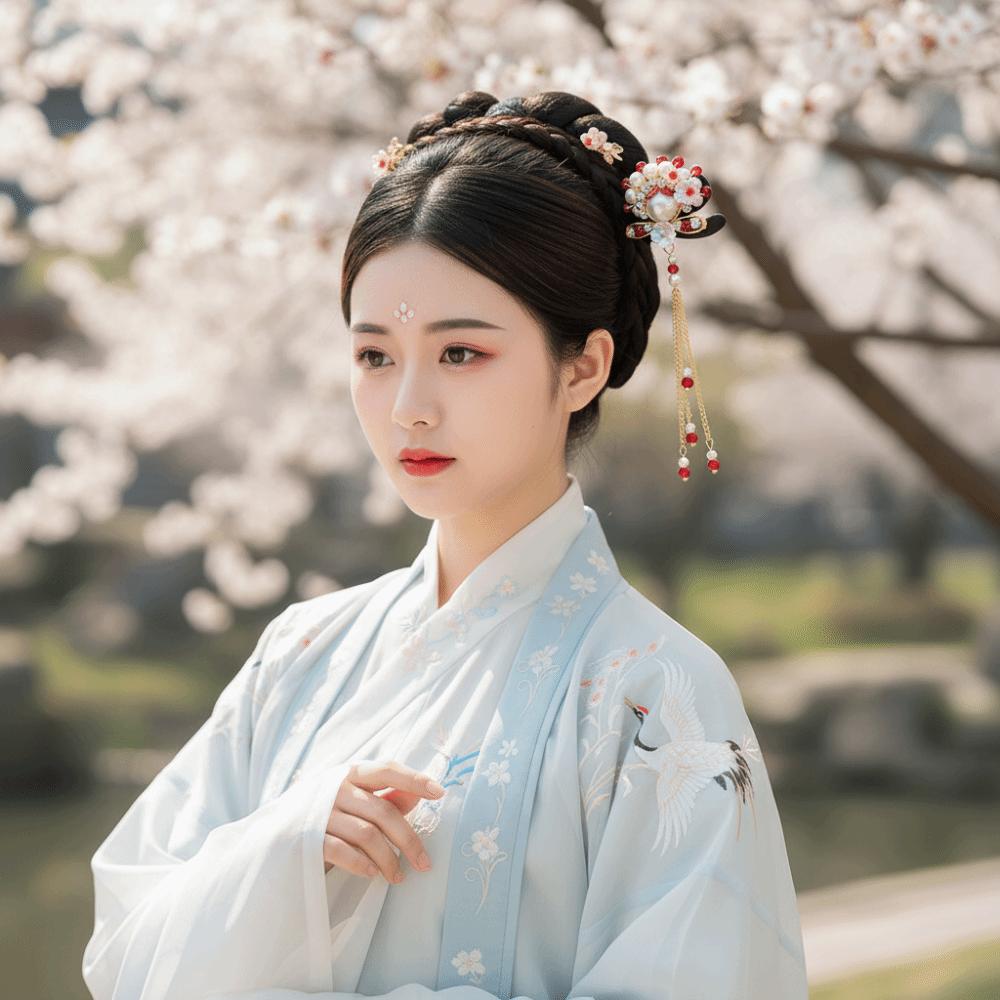 Red Wooden Hair Stick Tassel Hanfu Hairpin Classical New Chinese Style Hair Clip  Bridal