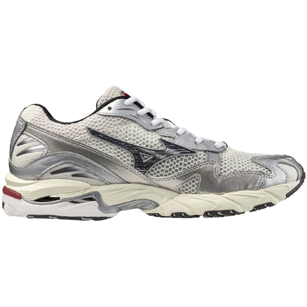 Mizuno Wave Rider 10 Perfect for and X Black X Size 2E Sneakers, Commuting, School, Lifestyle, Stylish, Off-White Red, 24.5 Cm,