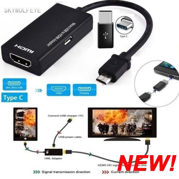 

Тип C и Micro USB Мужской к HDMI Женский кабель-адаптер,