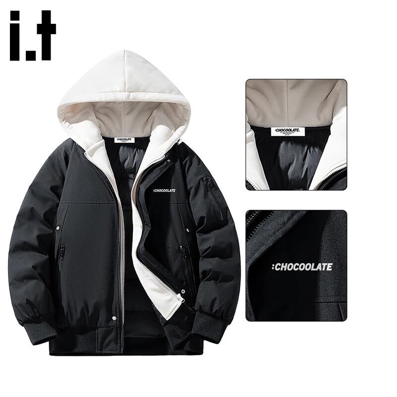 

:CHOCOOLATEit Men s Faux Two-Piece Hooded Padded Jacket XL