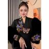 V-Neck Thermal Velvet Long-Sleeve Top with Hot Drill Detailing - Trendy Autumn/Winter Base Layer for Women.