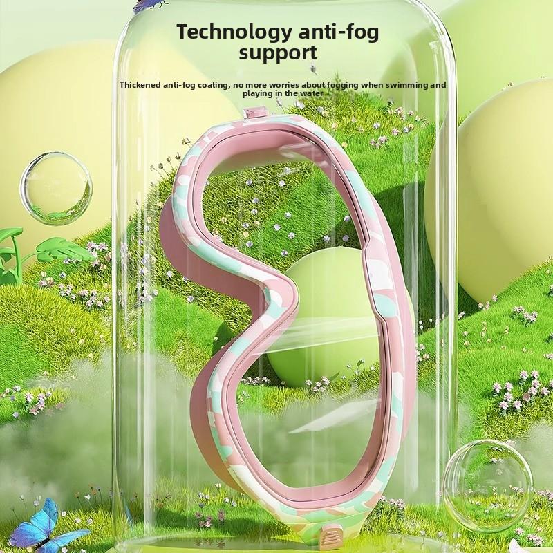 Children's Swimming Goggles Boys High Definition Anti-fog Waterproof Large Frame Swimming Glasses Swimming Cap Set Girls Diving Equipment