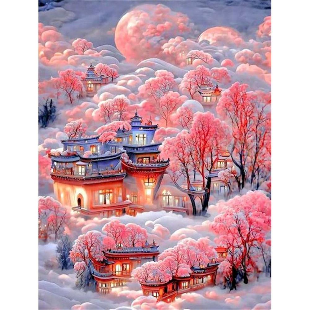 

Полная алмазная вышивка пейзаж вышивка крестом наборы DIY алмазная мозаика сад стразы картины подарок декоративная картина Round 20x30cm